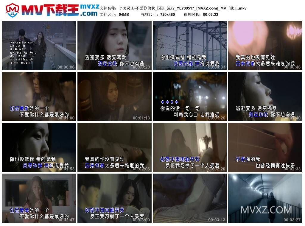李美灵芝-不爱你的我_国语_流行_YE700517